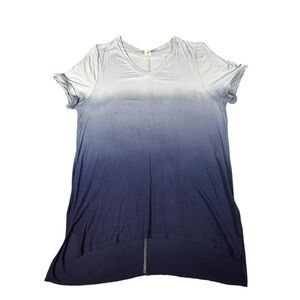 Lane Bryant LIVI Athletic Workout Blue Ombre Cold Shoulder Knit Top 14/16